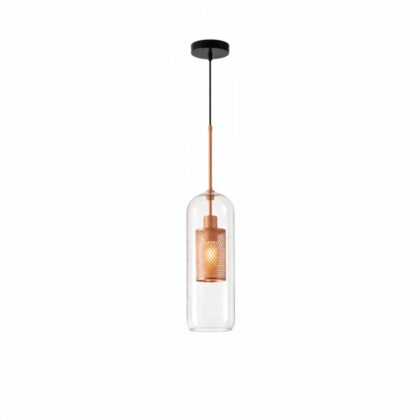 The Modern Chiswick Glass 8" Diameter 1-Light Contemporary Pendant - Gold Finish - Glass
