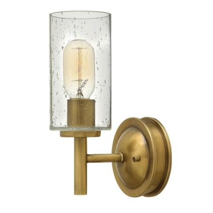 Angela 5"W 1-Light Mid-Century Wall Light - Heritage Brass