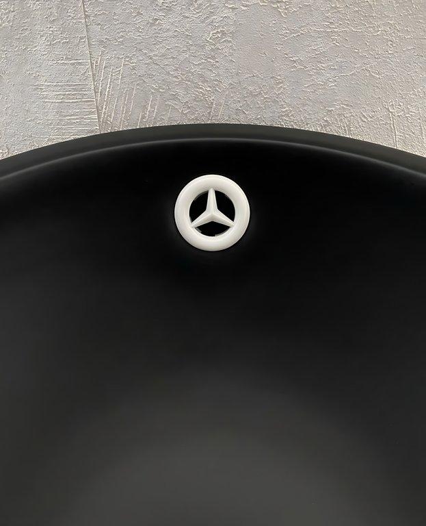 The Vintage 18" Diameter Round Contemporary Countertop Vessel Basin - Gloss Black - Ceramic