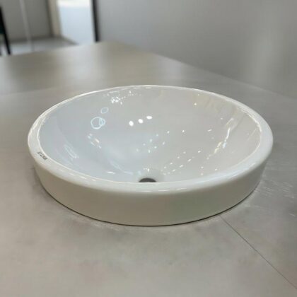 The Vintage 18" Diameter Round Contemporary Countertop Vessel Basin - Gloss White - Ceramic