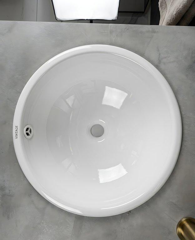 The Vintage 18" Diameter Round Contemporary Countertop Vessel Basin - Gloss White - Ceramic