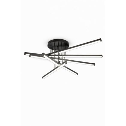 The Linear Cascade 39" Wide 6-Light LED Contemporary Chandelier - Black - Metal