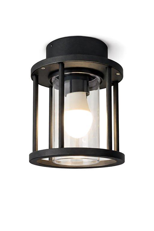 The Kimolos 8″ Wide 1-Light Contemporary Outdoor Lamp – Flash Black – Die-cast Aluminum - angle 2