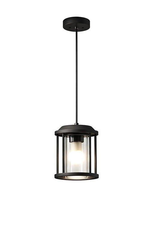 The Kimolos 8″ Wide 1-Light Contemporary Outdoor Lamp – Flash Black – Die-cast Aluminum - angle 3