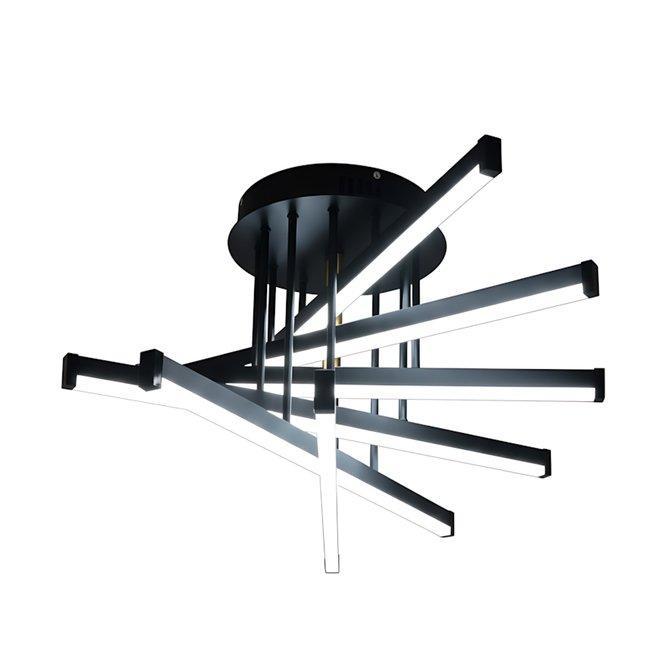 The Linear Cascade 24″ Wide 6-Light LED Contemporary Chandelier – Black – Metal