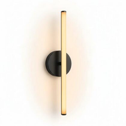 Modern 24" Long Tubular LED Wall Lamp - Matte Black - Acrylic