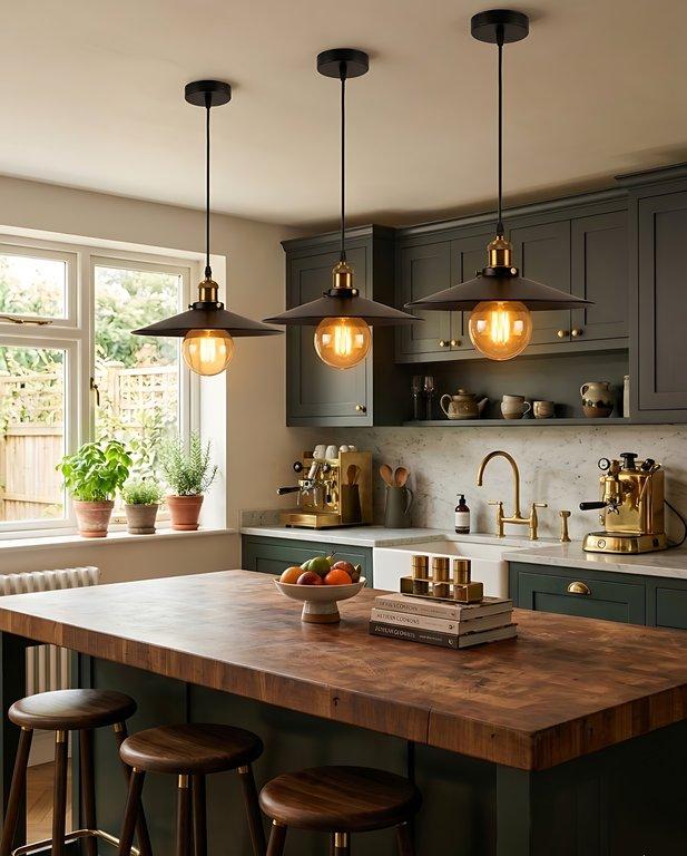The Retro Black Dish 12" Diameter 1-Light Industrial Pendant - Matte Black & Antique Brass - Metal