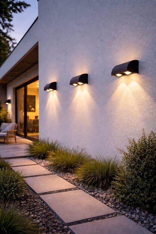 The Elaxi 4" Wide 2-Light Modern Outdoor LED Wall Light - Black - Aluminium