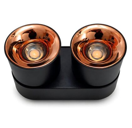Round Double Beam Surface Downlight - 24W - 4000K - Black & Gold