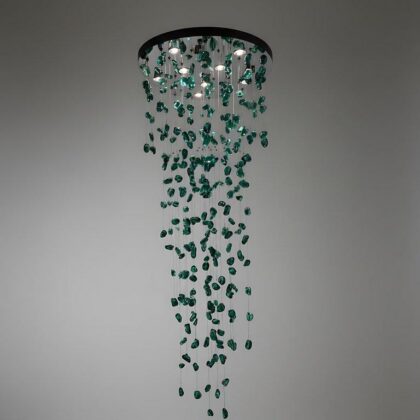 Verde Green-White Crystal Chandelier