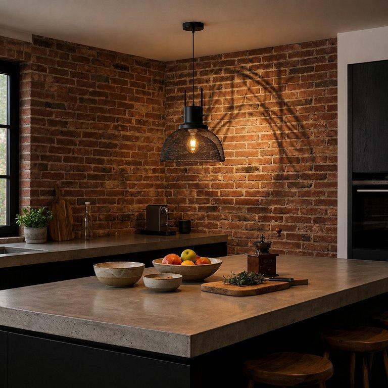 The Gantry Dome 14" Diameter 1-Light Industrial Pendant - Matte Black - Iron
