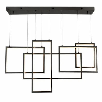 The Dahli Layered LED Chandelier - Lustrous Black
