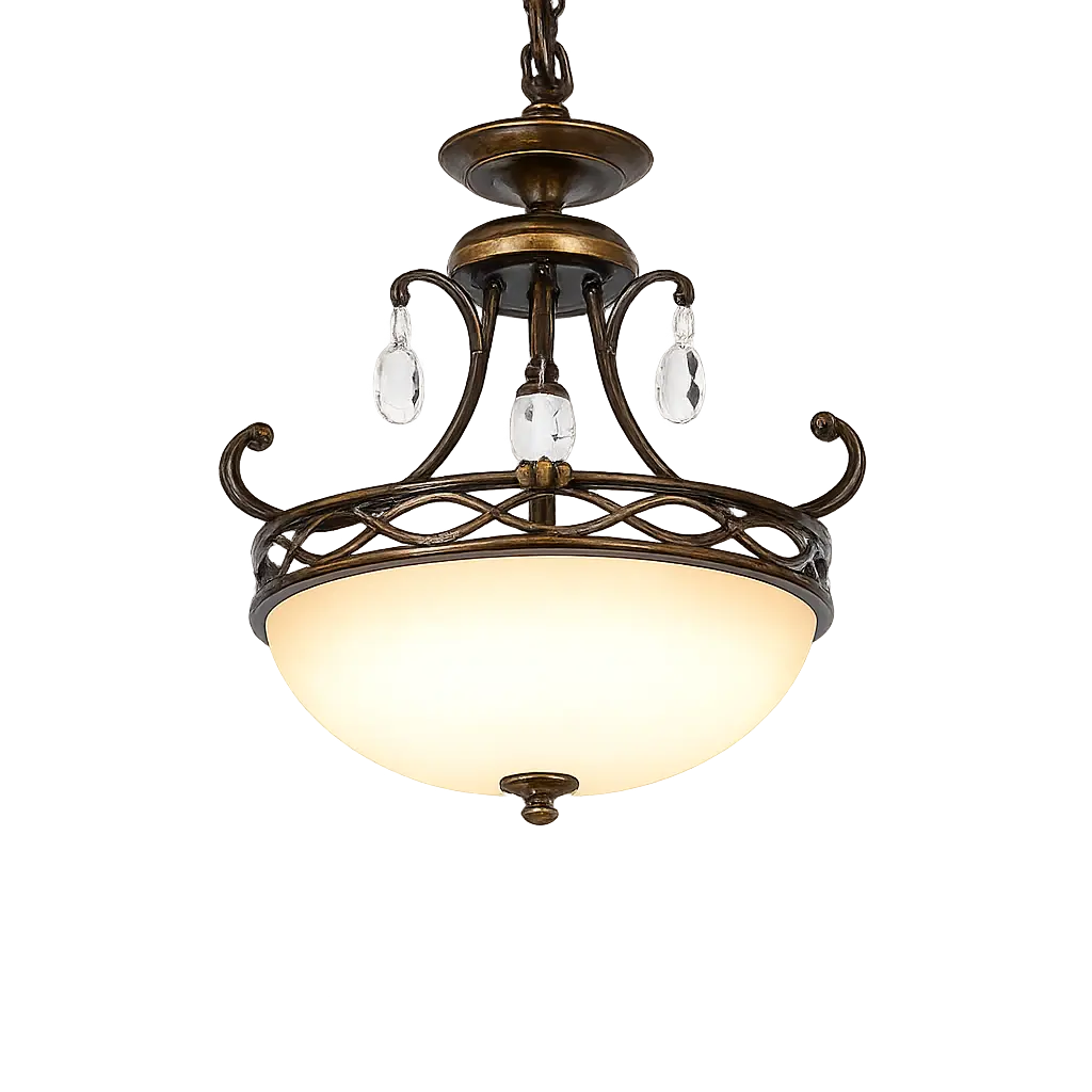 The Camber 490mm Wide 1-Light Pendant - Antique Bronze