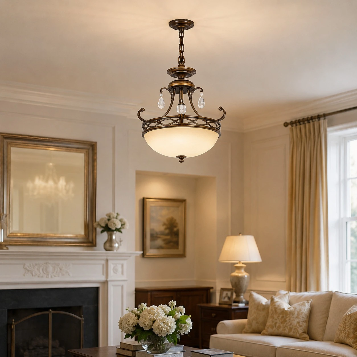 The Camber 490mm Wide 1-Light Pendant - Antique Bronze