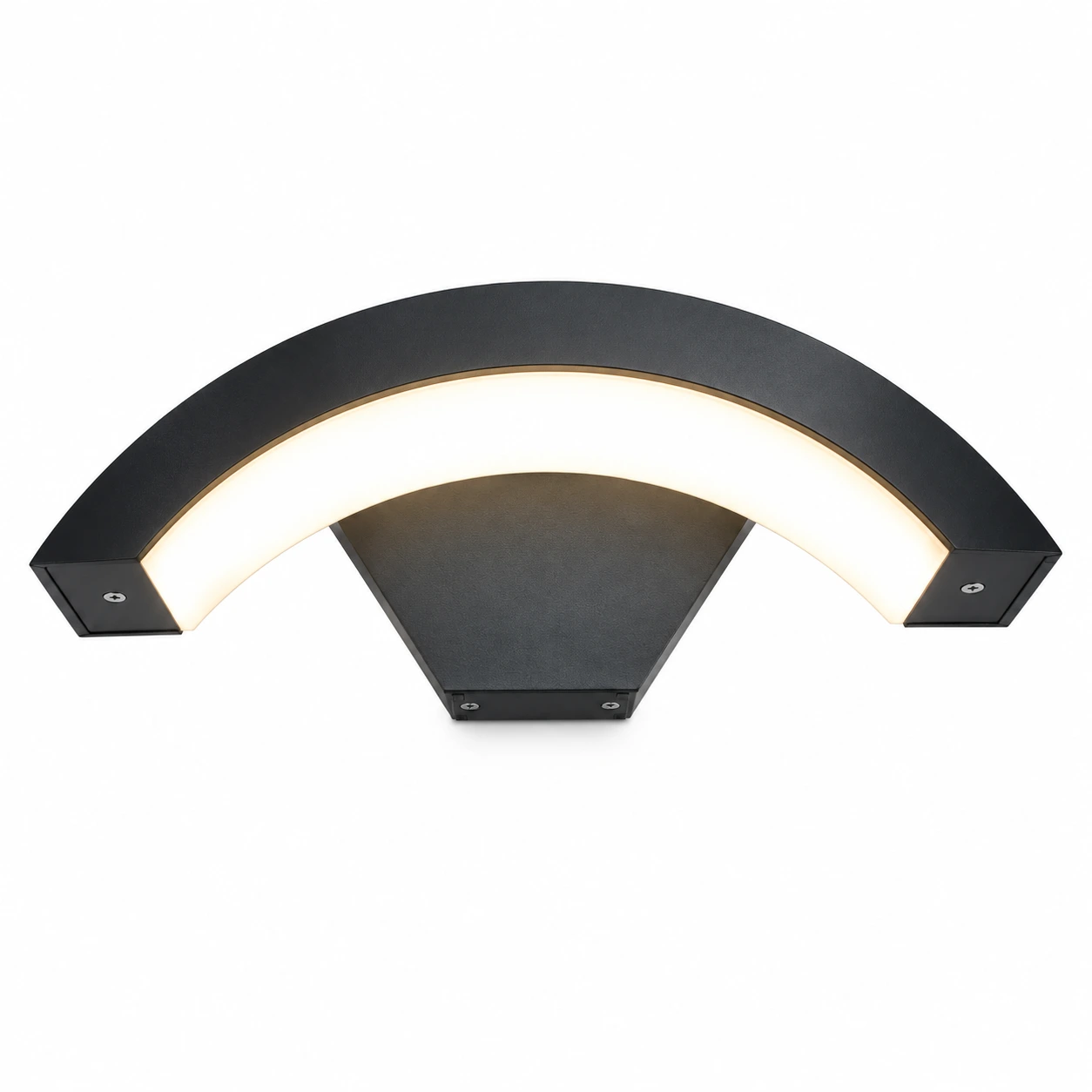 The Curved Fin Outdoor Wall Light – 290mm Wide – Matte Black Aluminum