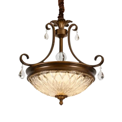 The Cascade 690mm Wide Crystal Bowl Pendant Light