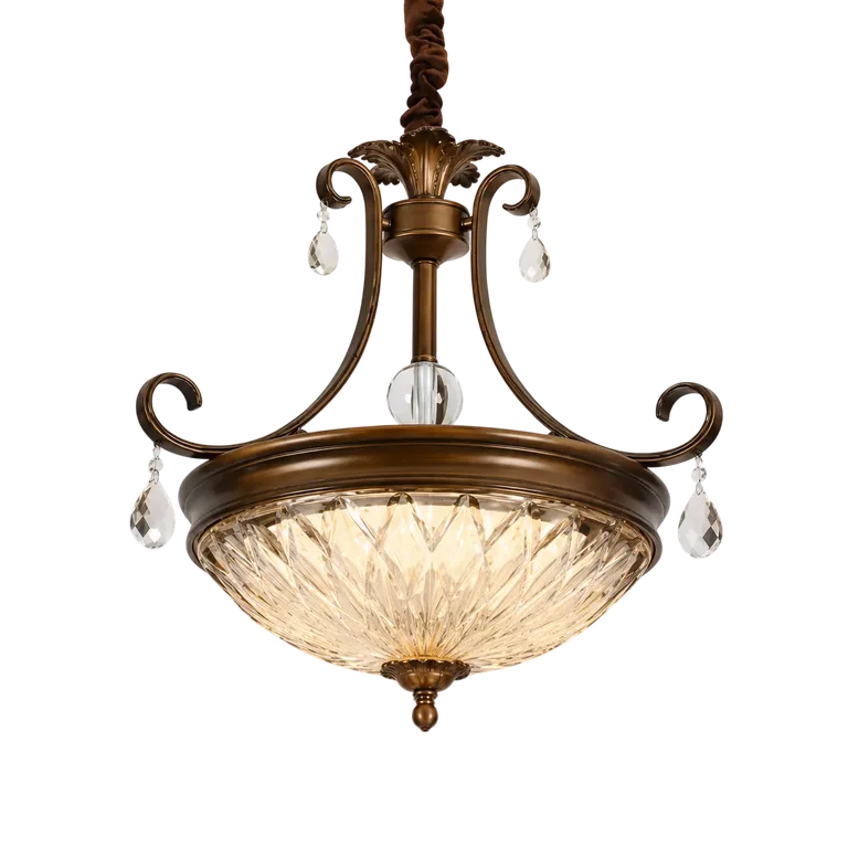 The Cascade 690mm Wide Crystal Bowl Pendant Light