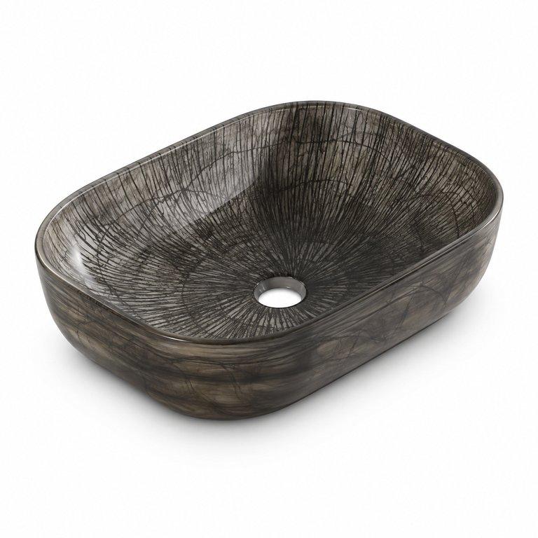 The Arc Lines 510mm Wide Oval Counter-top Basin – Dark Grey Finish