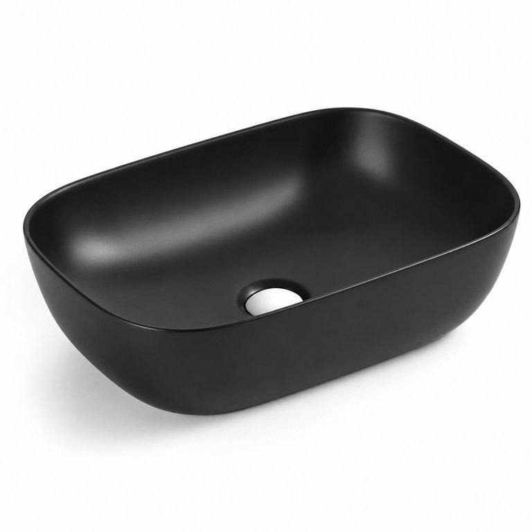 The Matte Black 460mm Wide Oval Counter-top Basin – Matte Black Finish