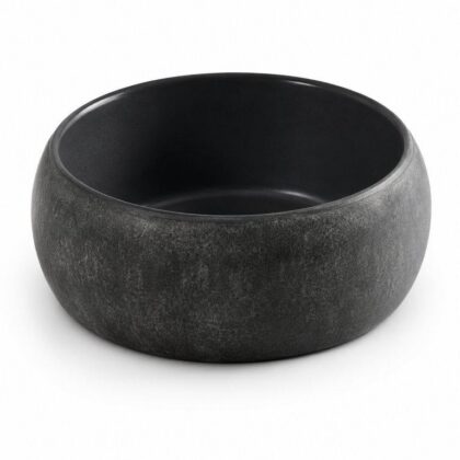 The Thin Stripes 400mm Wide Round Counter-top Basin - Matte Black Finish