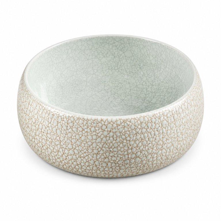 The Leopard Print Green 400mm Diameter Round Counter-top Art Basin – Green Finish