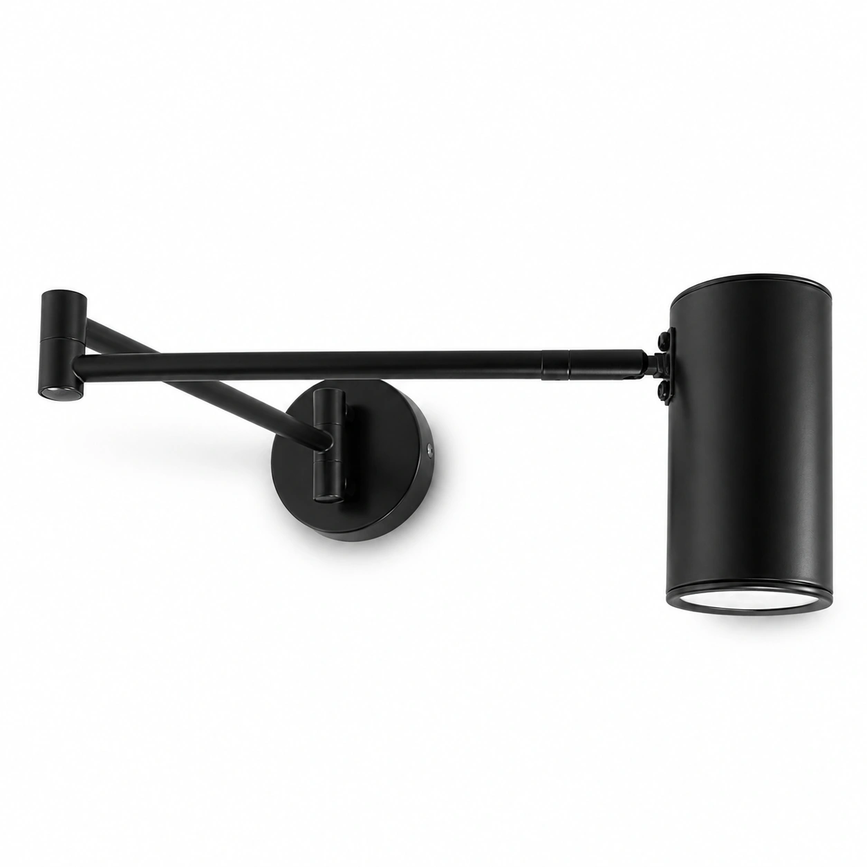 The Pivot 600mm Long Adjustable Swing Arm Wall Light – Matte Black Aluminum