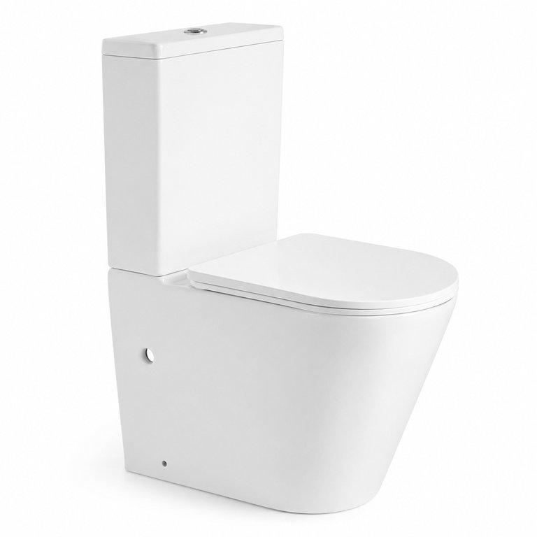 The Glossy White Two-Piece Tornado Flush P-Trap Toilet