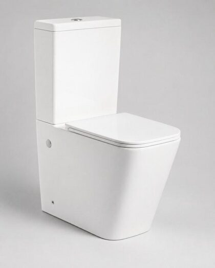The Glossy White One-Piece Rimless P-Trap Toilet