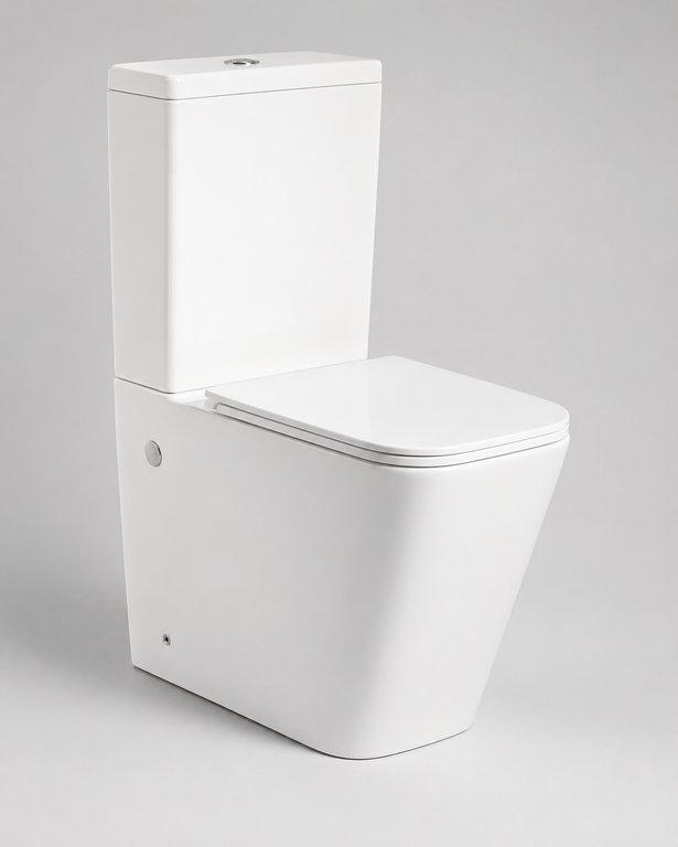 The Glossy White One-Piece Rimless P-Trap Toilet
