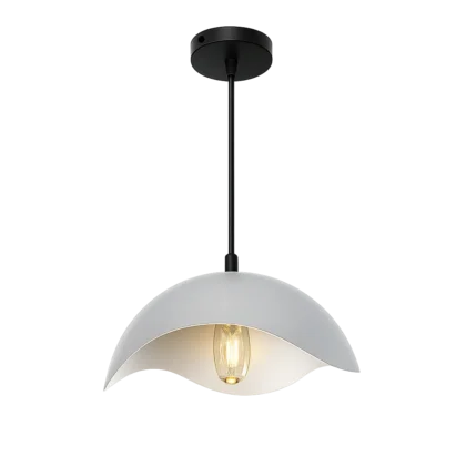 The Shell 300mm Wide Asymmetric Dome Pendant Light - Matte Grey