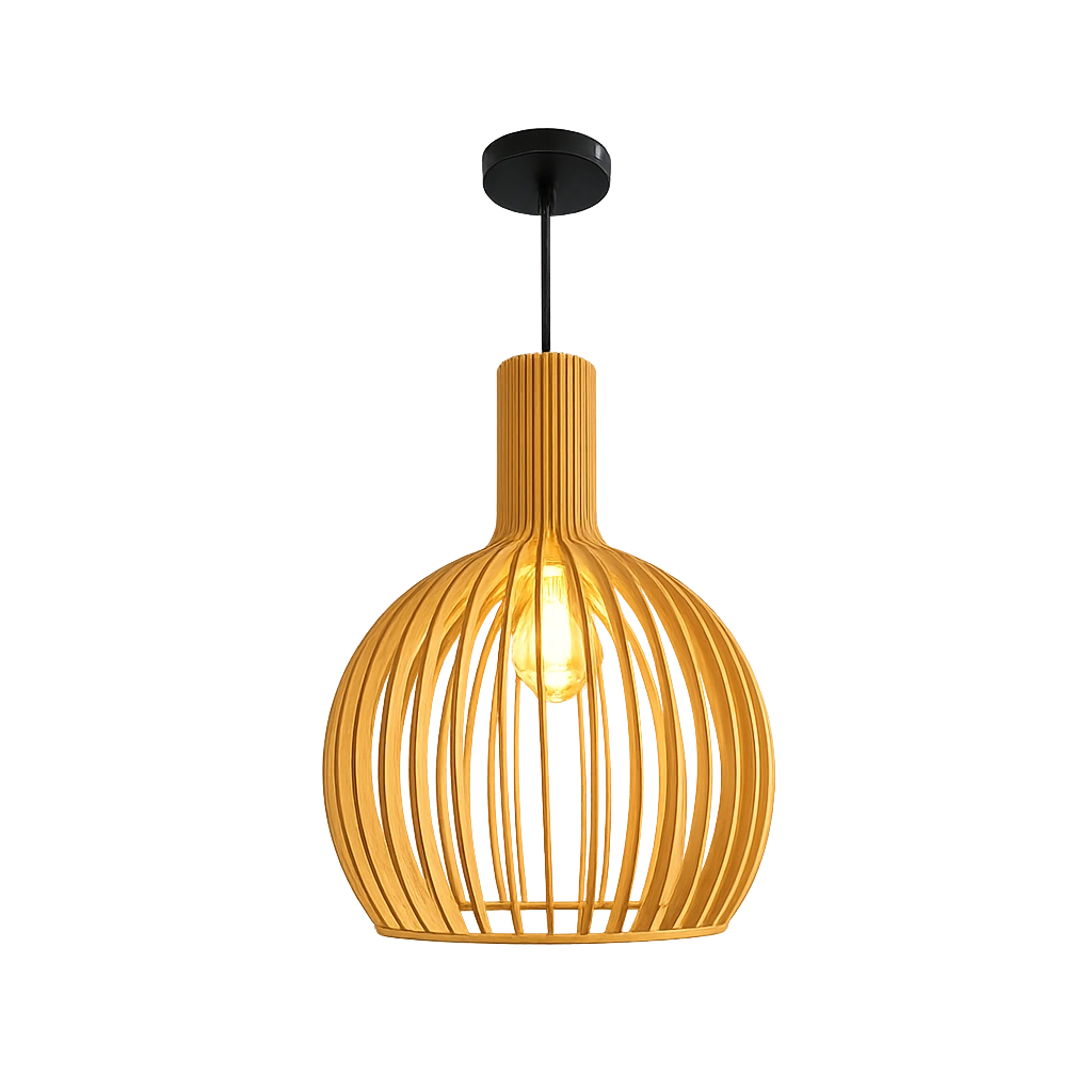The Flask Wooden Slat Bottle Pendant Light