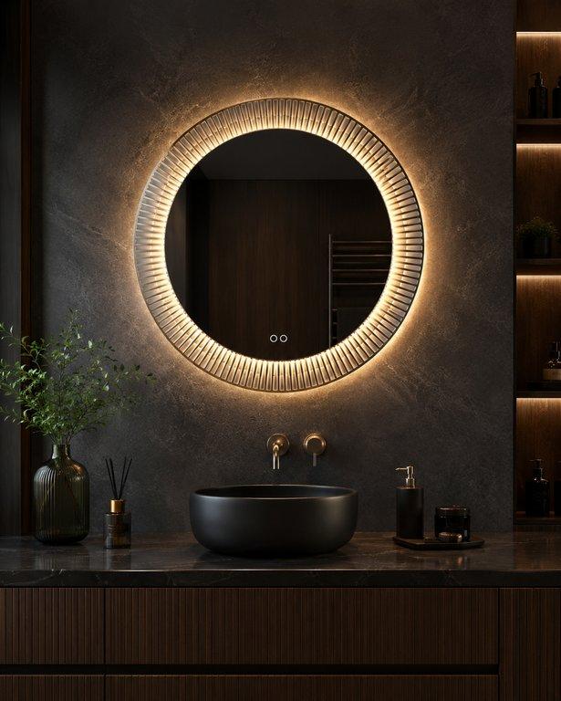 The 700mm Round LED Mirror – 3 Color Back Light