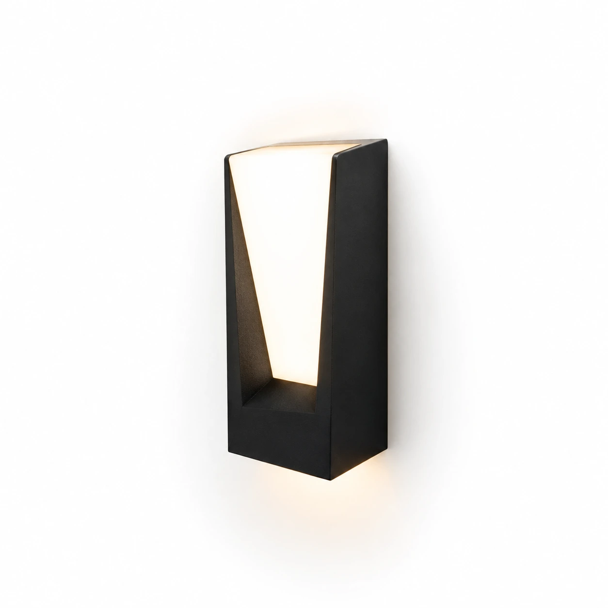 The Truss Angled Wedge Outdoor Wall Light – 90mm Wide – Matte Black Aluminum