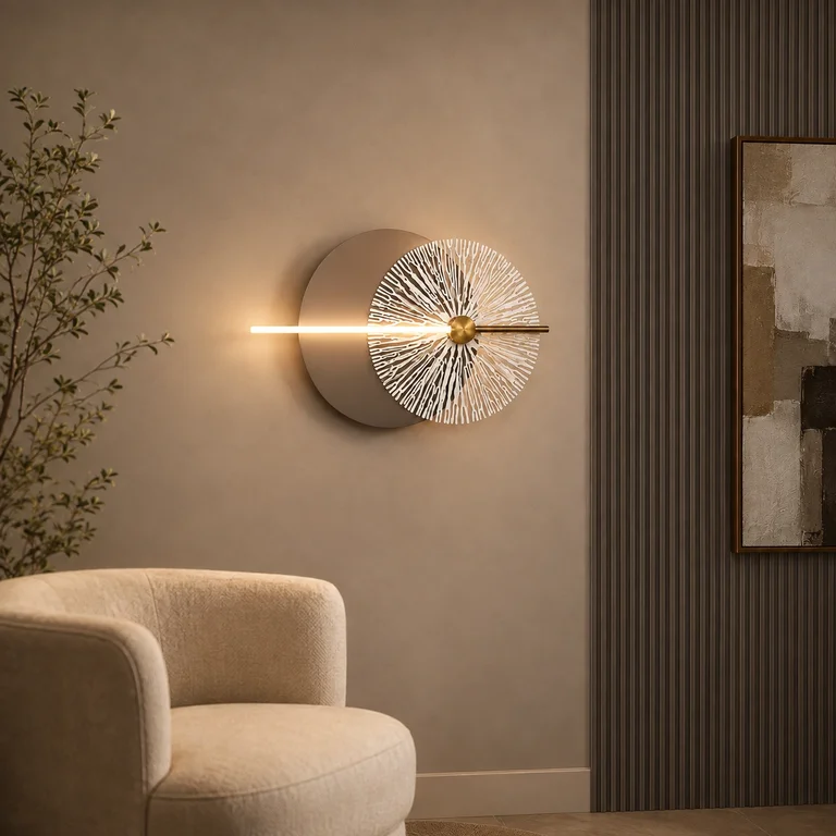 The Quartz 1000mm Wide Radiating Disc LED Wall Light - angle 1