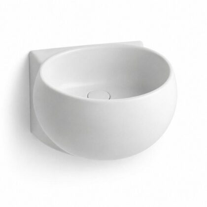 The Glossy White 550mm Wide Rounded Art Pedestal Basin - Glossy White Finish
