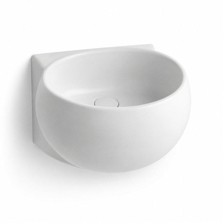 The Glossy White 550mm Wide Rounded Art Pedestal Basin – Glossy White Finish
